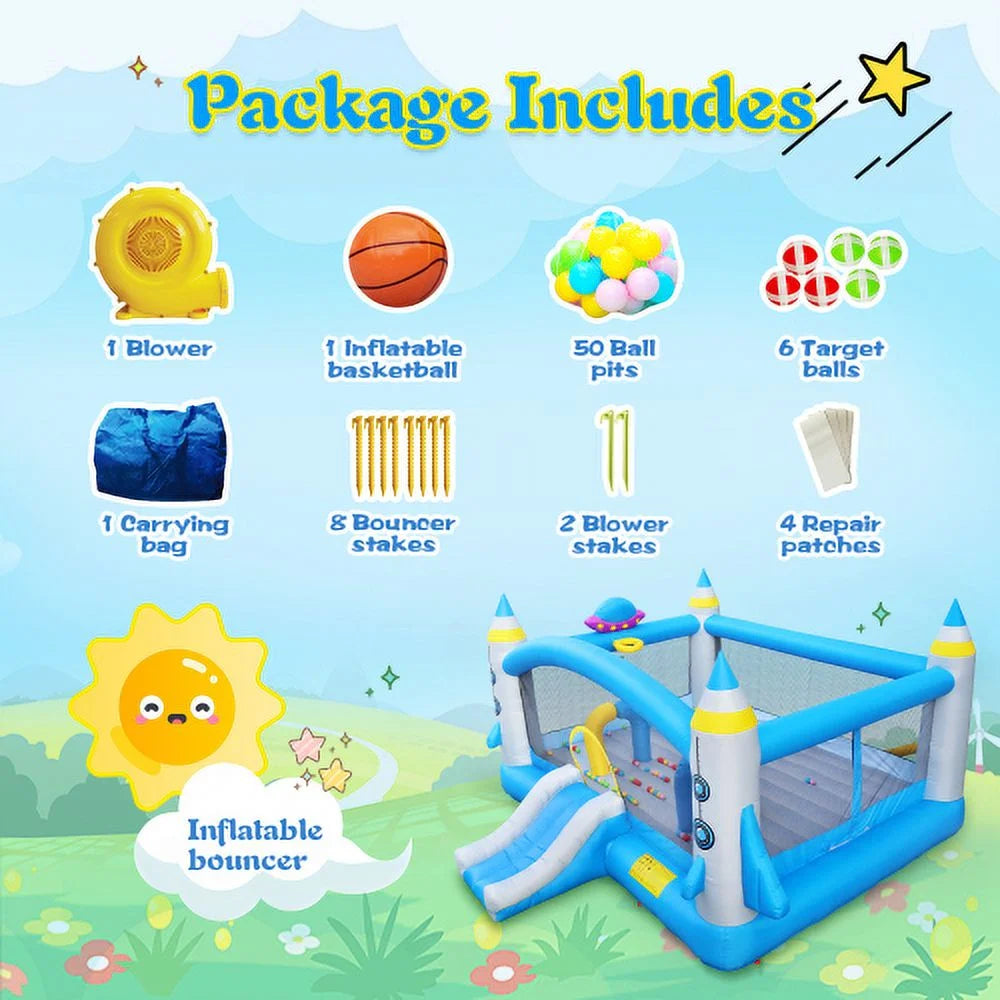 Inflatable Bouncer with Blower - 198" x 180" Play Area - 96" Tall N19330