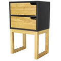 Yellow Black 2 Drawer End Table W1250