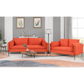 Orange Linen Loveseat and 3 Seat Couch Set B20519
