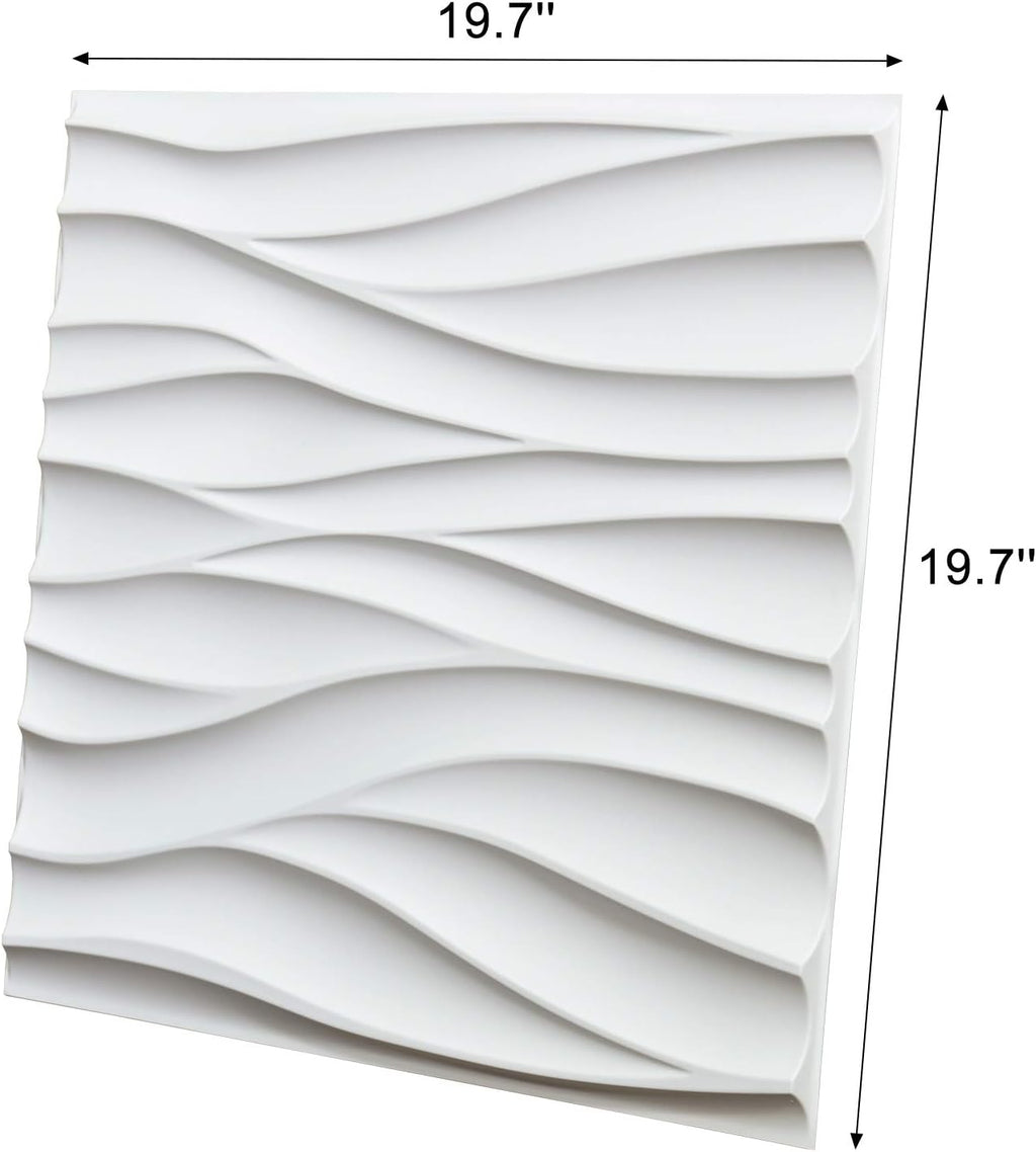 White Pack of 2 3D Wall Panels L989