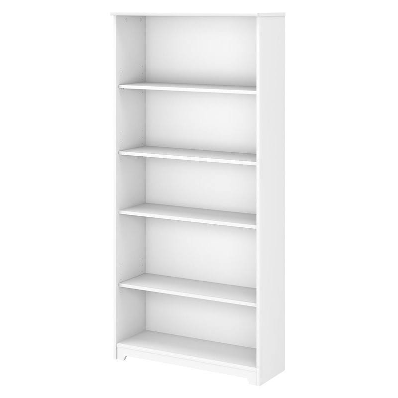5 Shelf White Bookcase O294