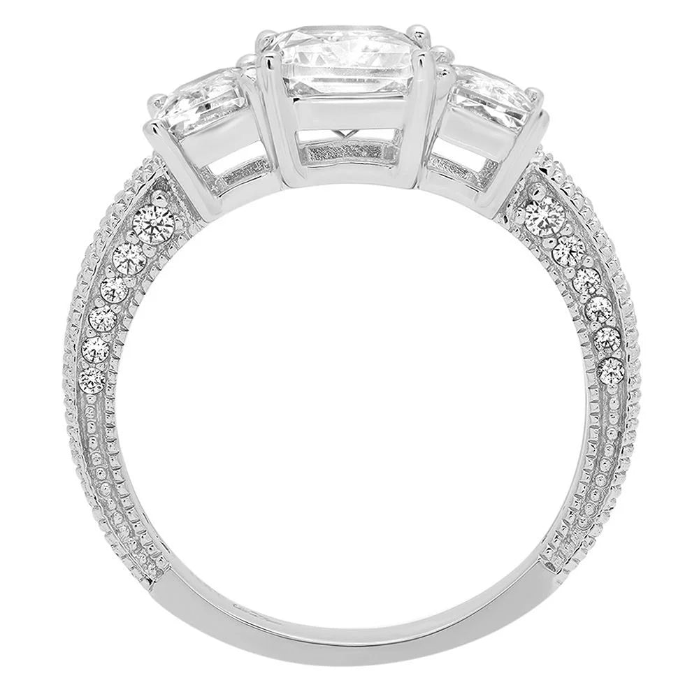 18K White Gold Three-Stone Engagement Ring A866014