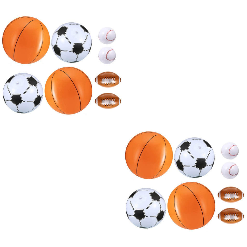 16 Pcs Inflatable Beach Toys Baseball Soccer F3692