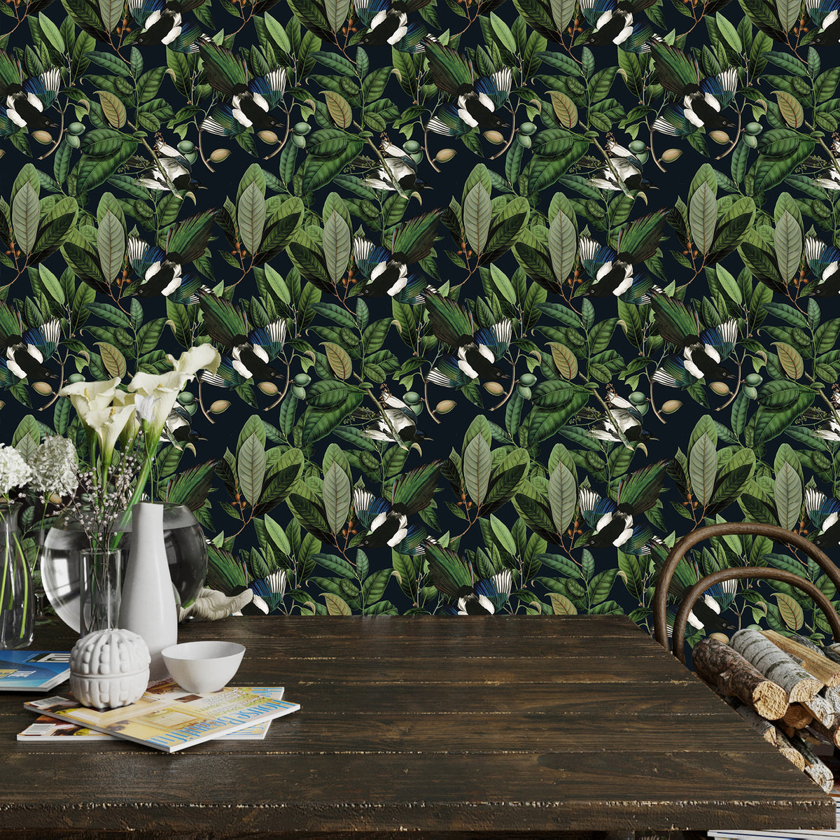 Tropical Jungle Leaf Peel and Stick Wallpaper 17.7''x354'' Removable Self Adhesive Contact Paper B778
