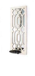 White Traditional Wooden Cross Candle Holder Sconce V423804