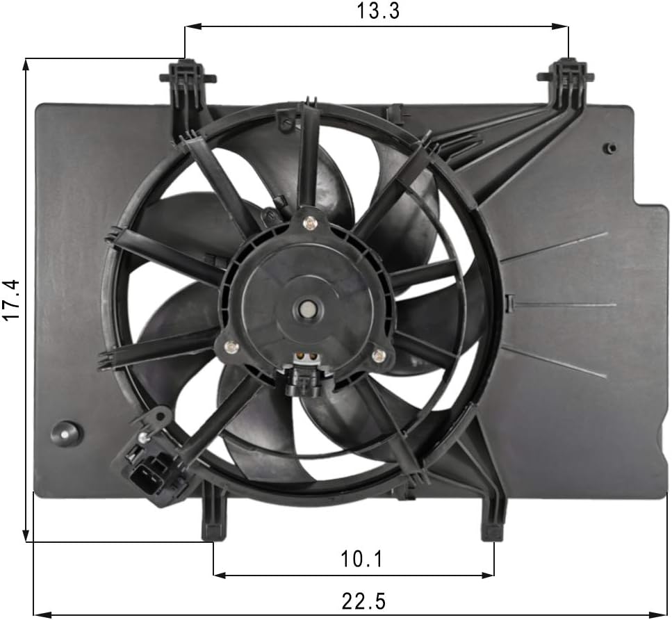 Replacement Engine Radiator Cooling Fan Assembly for Ford Fiesta L4 1.6L 2011-2019 Pack of 2 J307494
