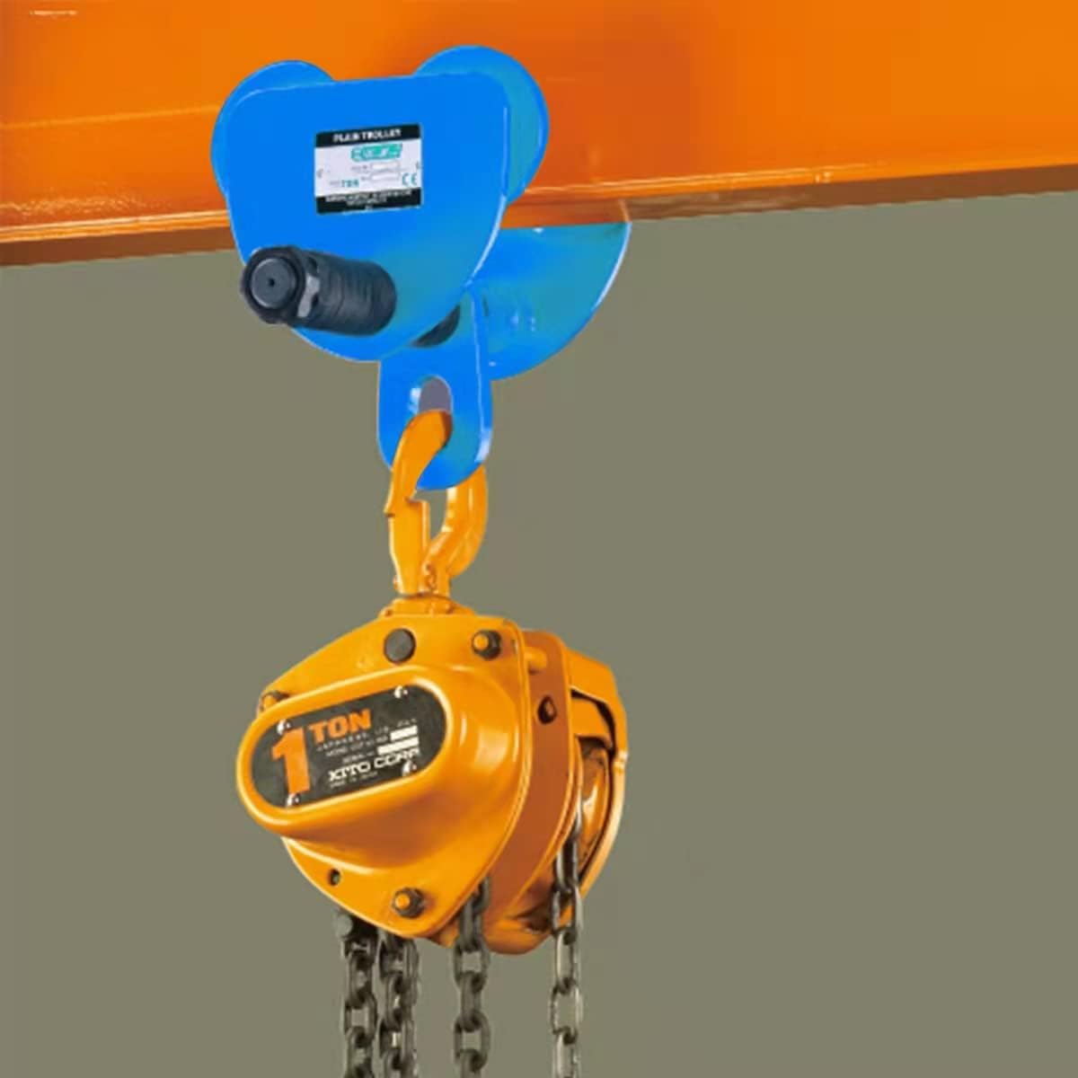 Heavy Duty Push Beam Trolley, 2200LBS Capacity, 2.1-6 in Adjustable Flange, Pack of 2 V8762
