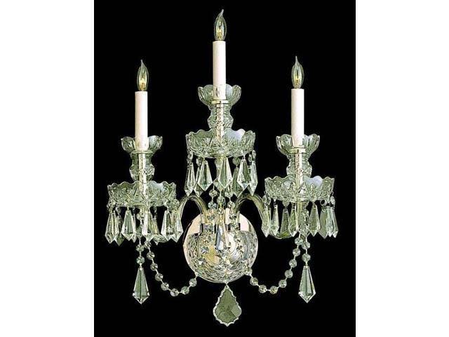 Brass Crystal 3 Light Sconce T259