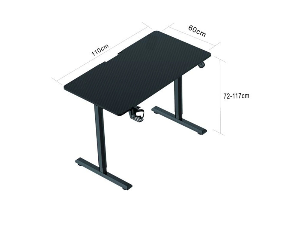 Electric Standing Desk, 110 x 60 cm Steel Adjustable Height Desk, Black J2663