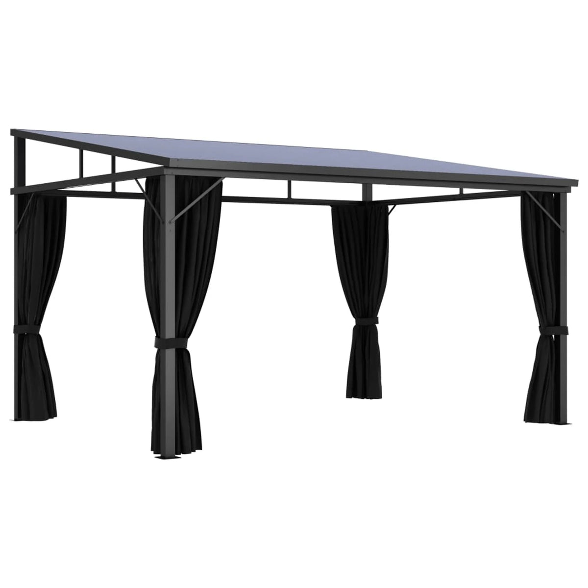 Anthracite Gazebo with Curtain E473741