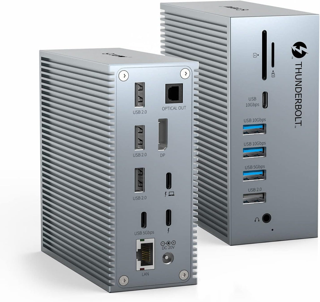 Thunderbolt 3 USB C Docking Station with 8K DP, 1 Gbps Ethernet, USB-A 10Gbps, USB-C 3.2, SD/TF, Audio, Optical Out I616972