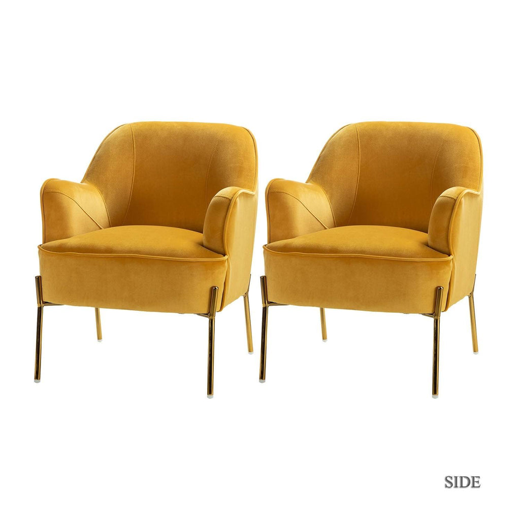 Teal Accent Chair with Gold Legs, Set of 2 C42483
