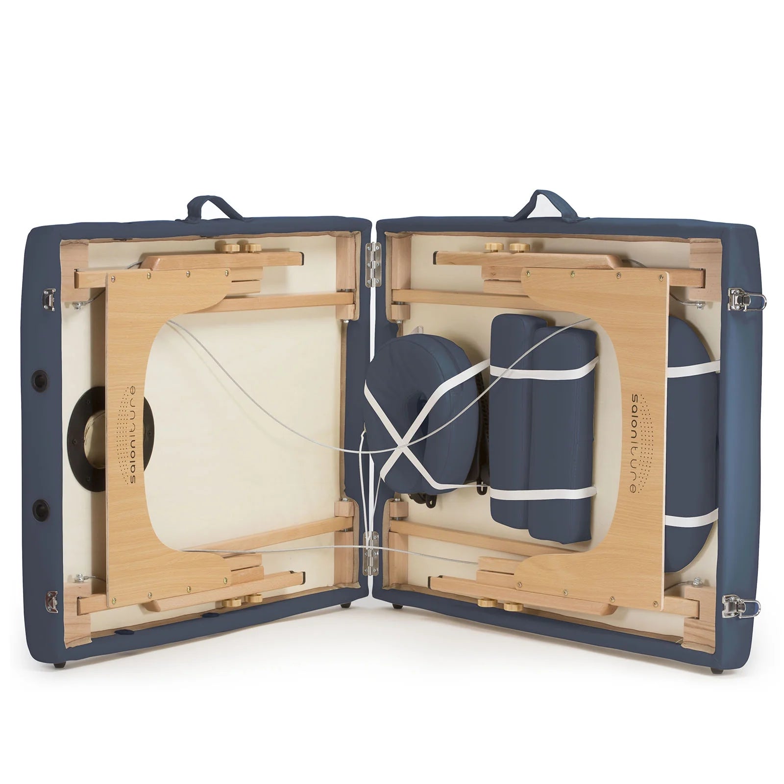 Blue Portable Massage Table with Backrest F644