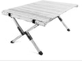 Rustic White Wood Folding Camping Table with Carrying Case D390