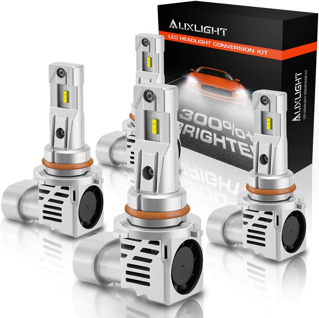 9006/HB4+9005/HB3 High Low Beam LED Headlight Bulbs Combo Kit, 12000LM Per Pair 6500K Xenon White (Pack of 4) S232