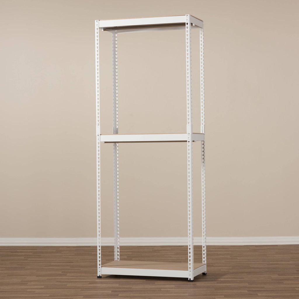 White Metal 3-Shelf Closet Storage Organizer G53612