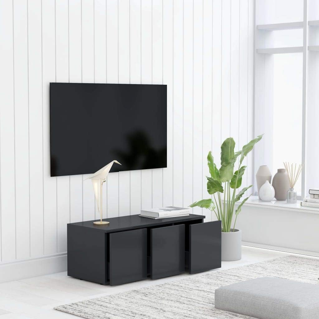 Gray Chipboard TV Cabinet Pack of 2 S228433