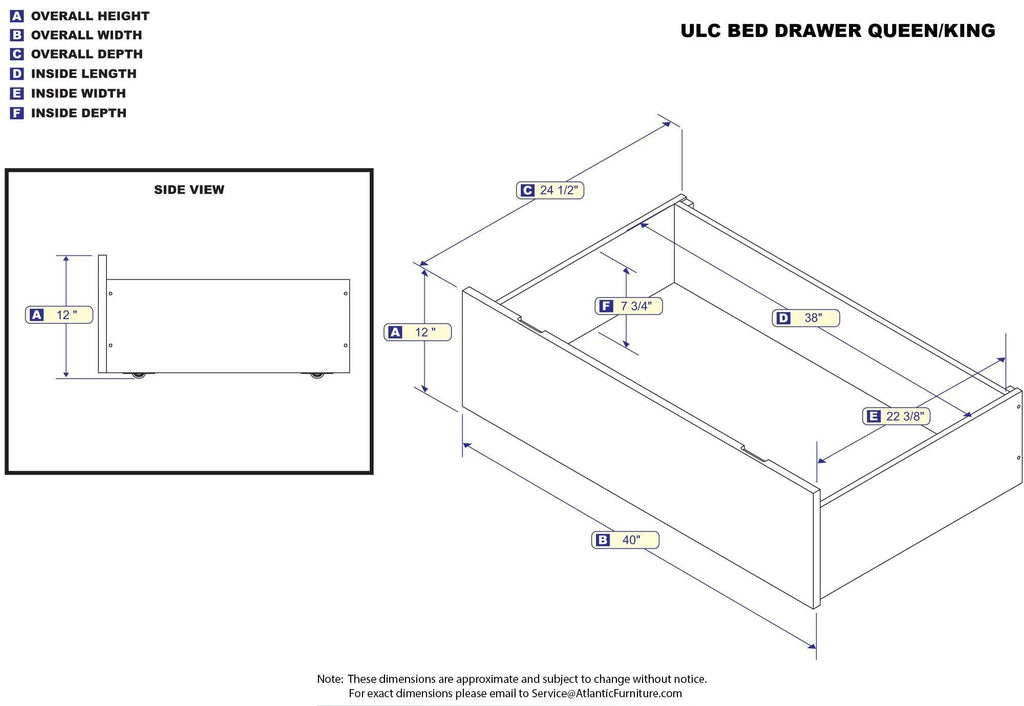 Urban Bed Drawers Queen-King White S330980