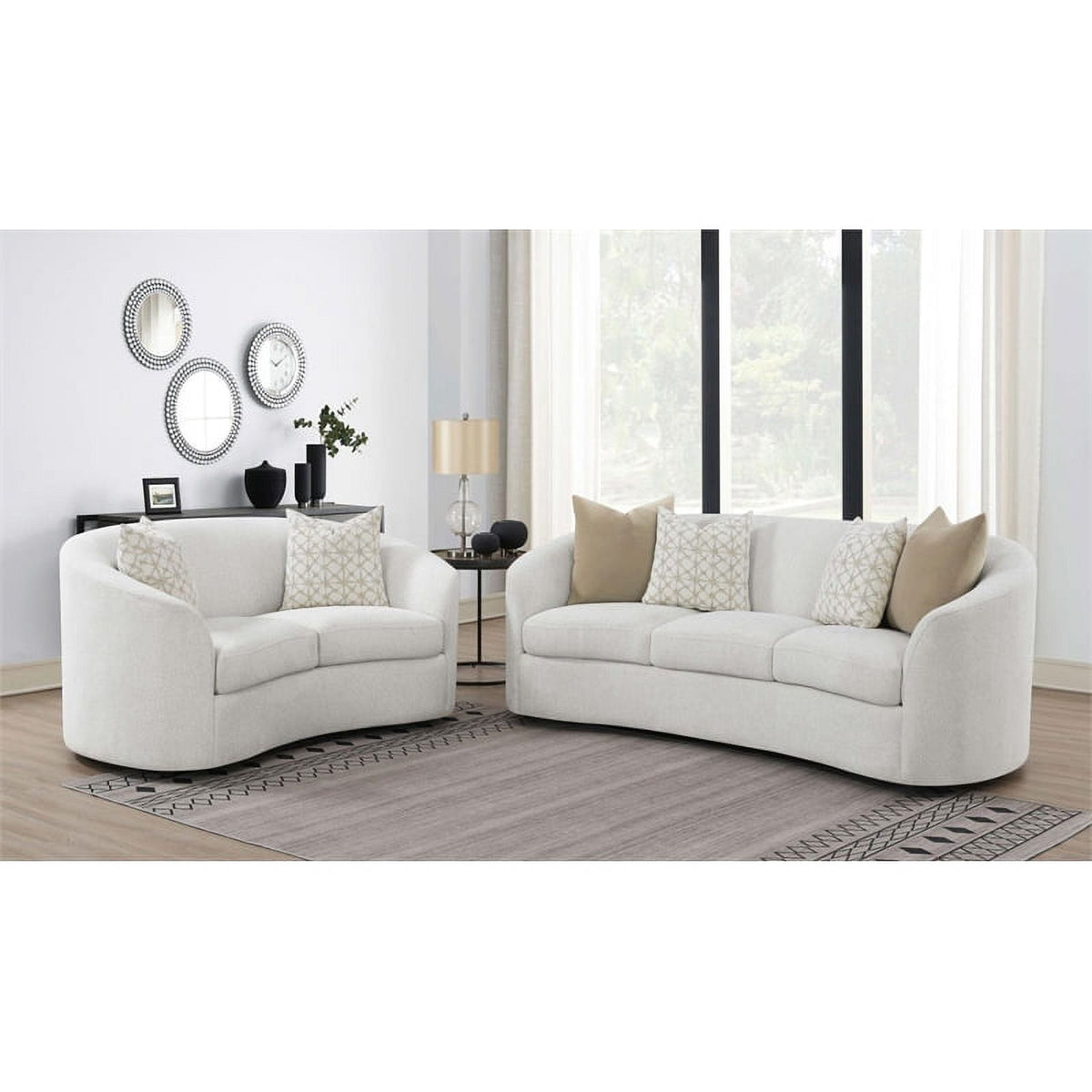 Latte Fabric Upholstered 2-piece Living Room Set D932