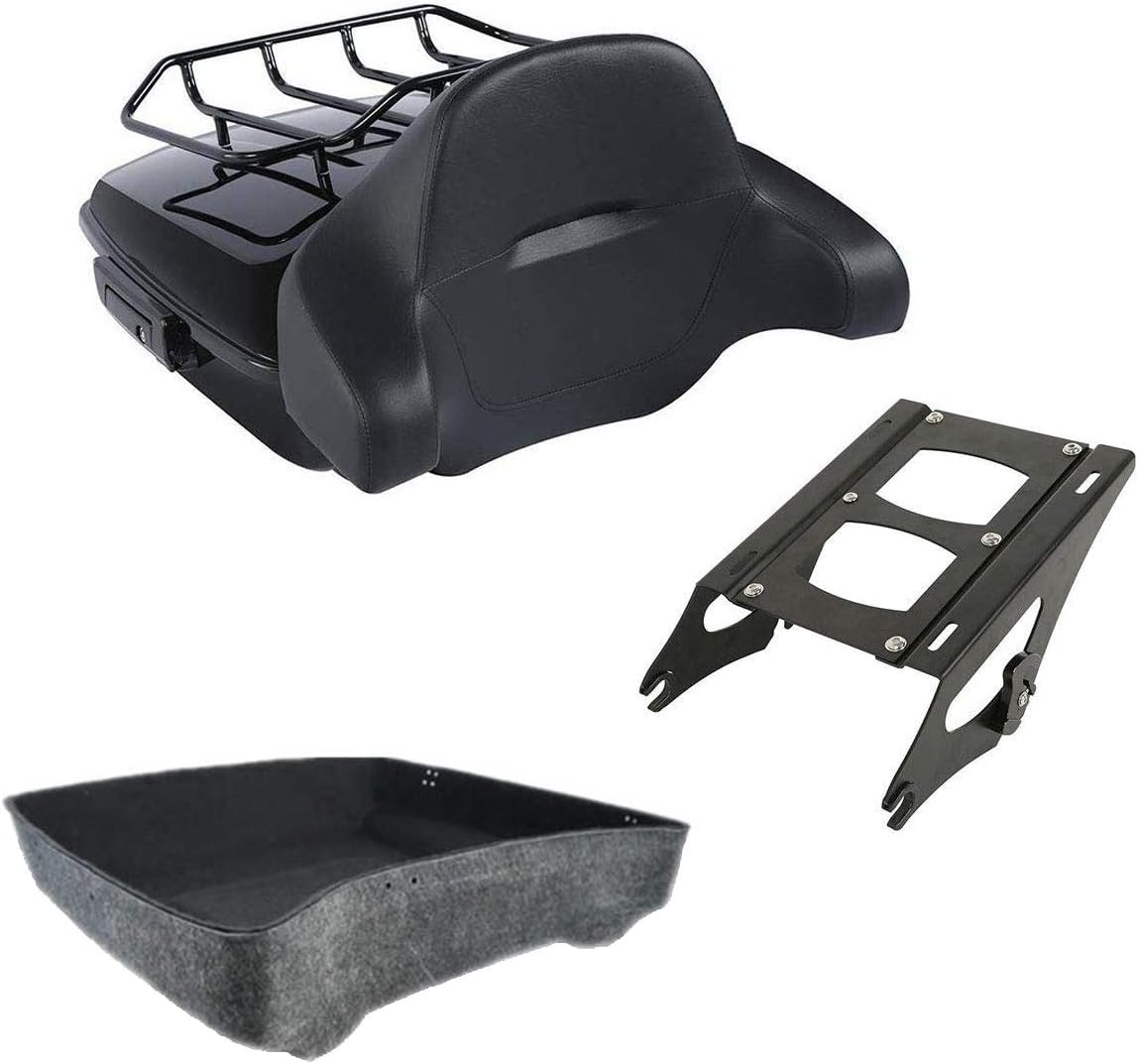 10.7" Tour Pack Trunk with Backrest Pad Mounting Rack D648