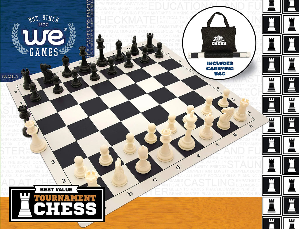 Tournament Chess Set - 20 in. Vinyl Board, Staunton pcs S567