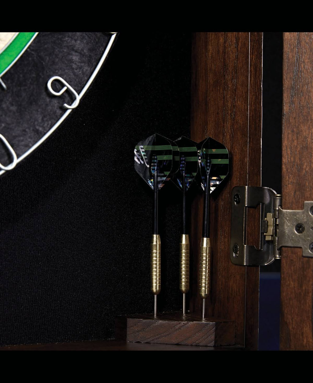 Brown Solid Wood Dartboard Cabinet Set P8530