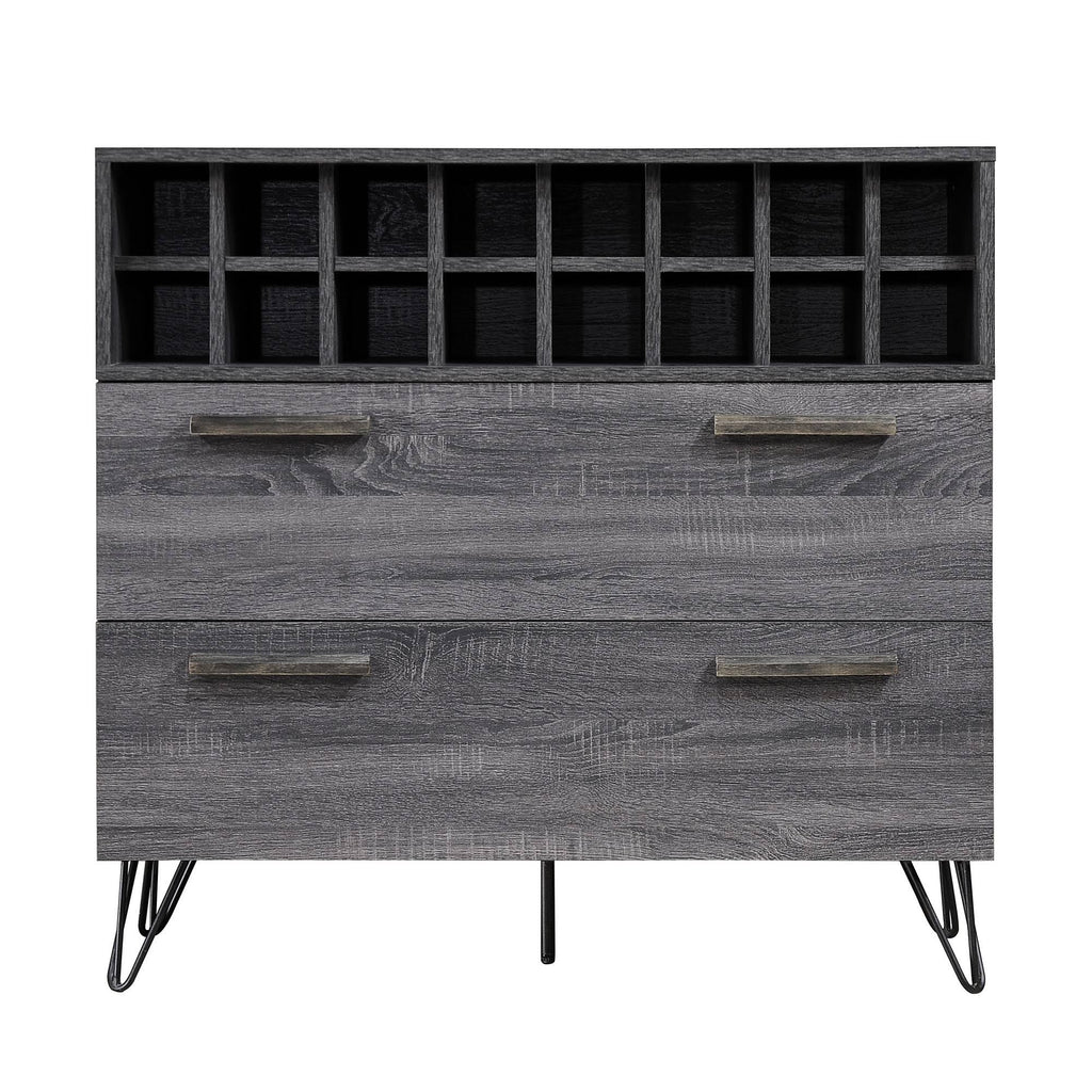 Bar Cabinet in Sonoma Gray Oak and Black K9604