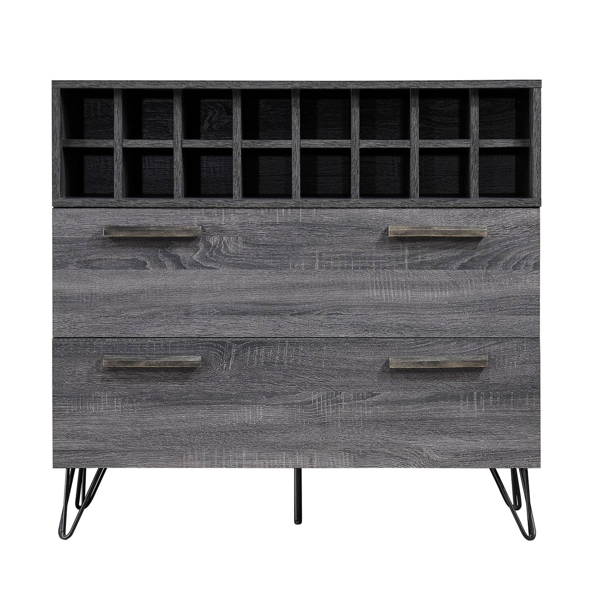 Bar Cabinet in Sonoma Gray Oak and Black K9604