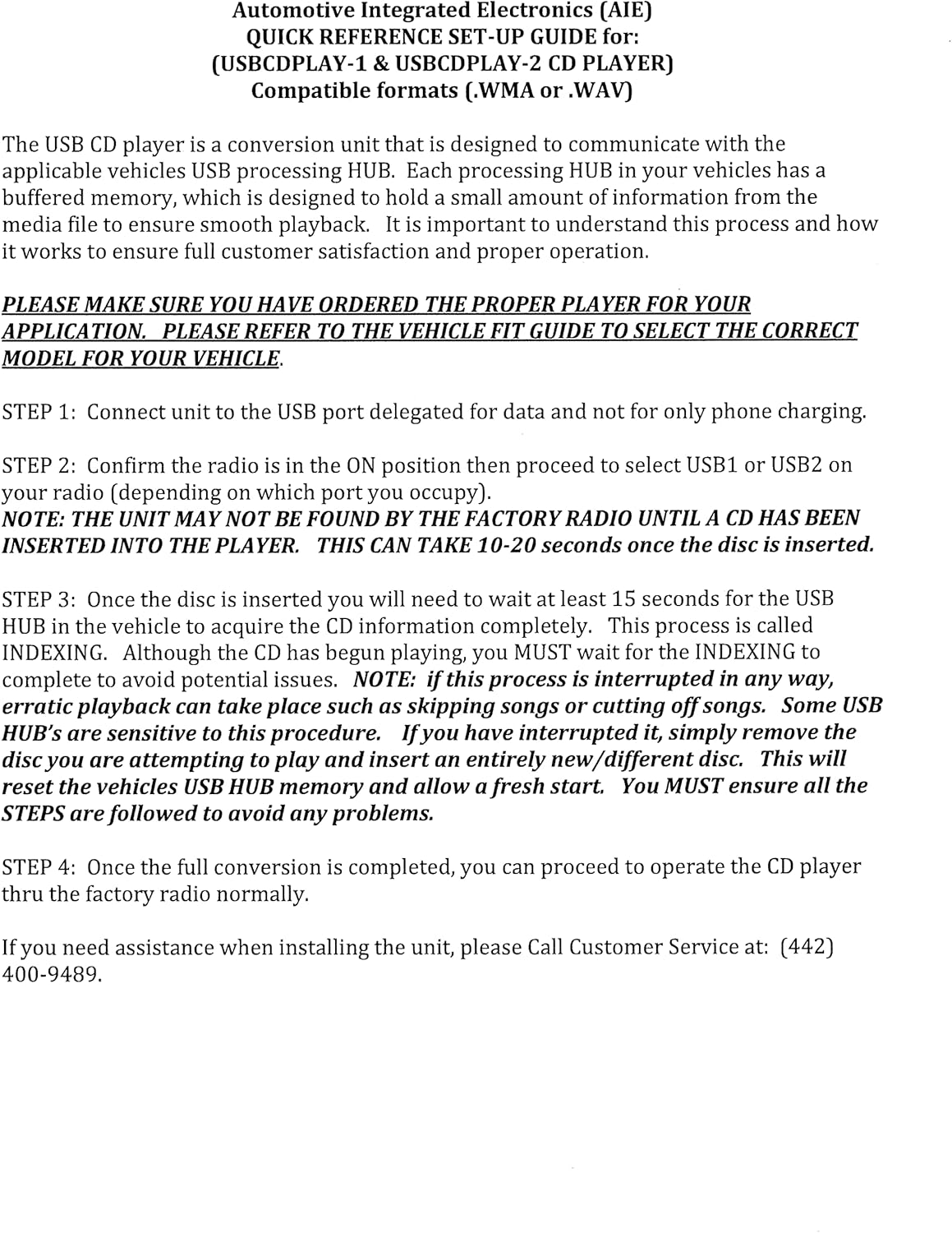 Vehicle CD Player via USB Radio Connection C420069