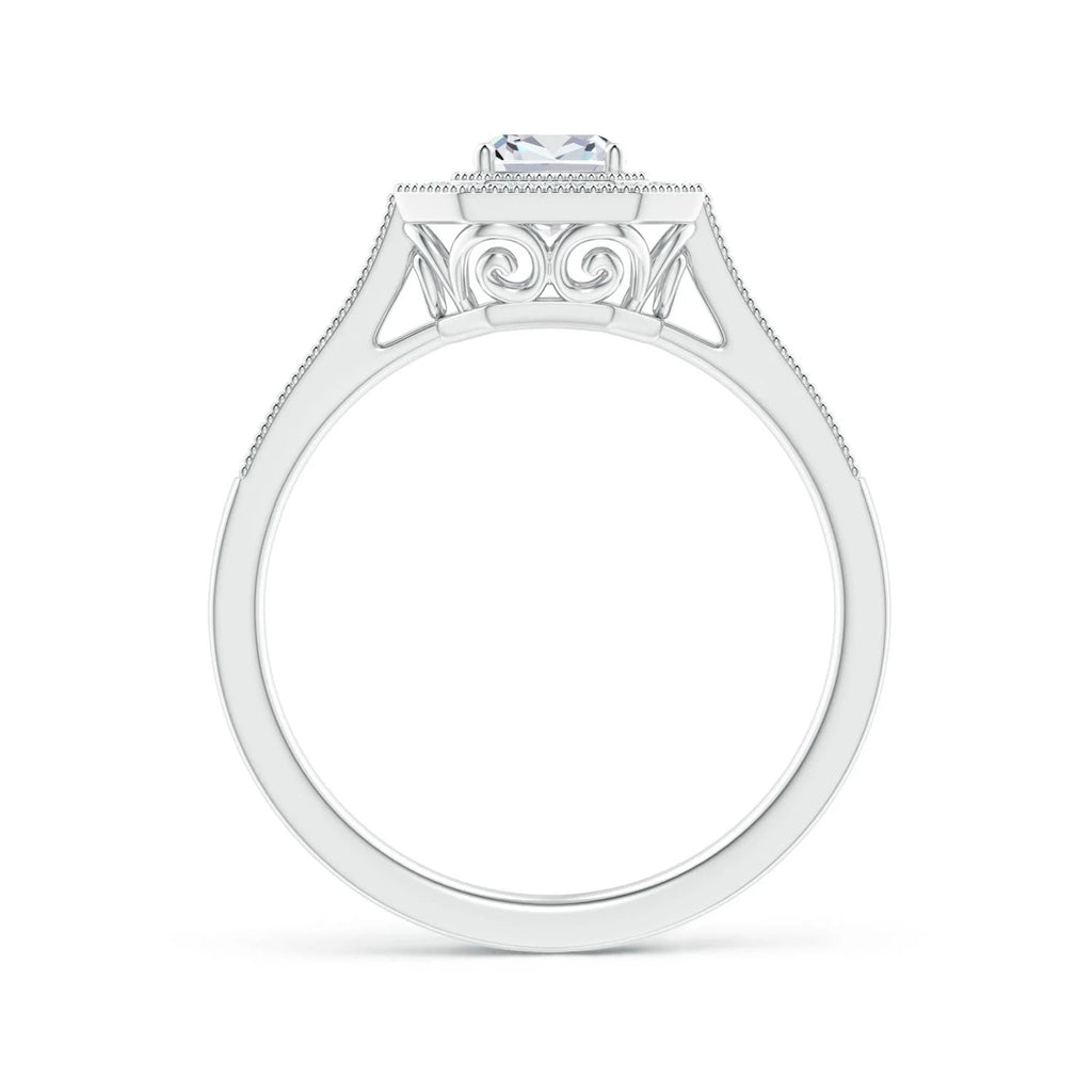 Natural Diamond Halo Engagement Ring in Platinum, Size-10.5 A40029