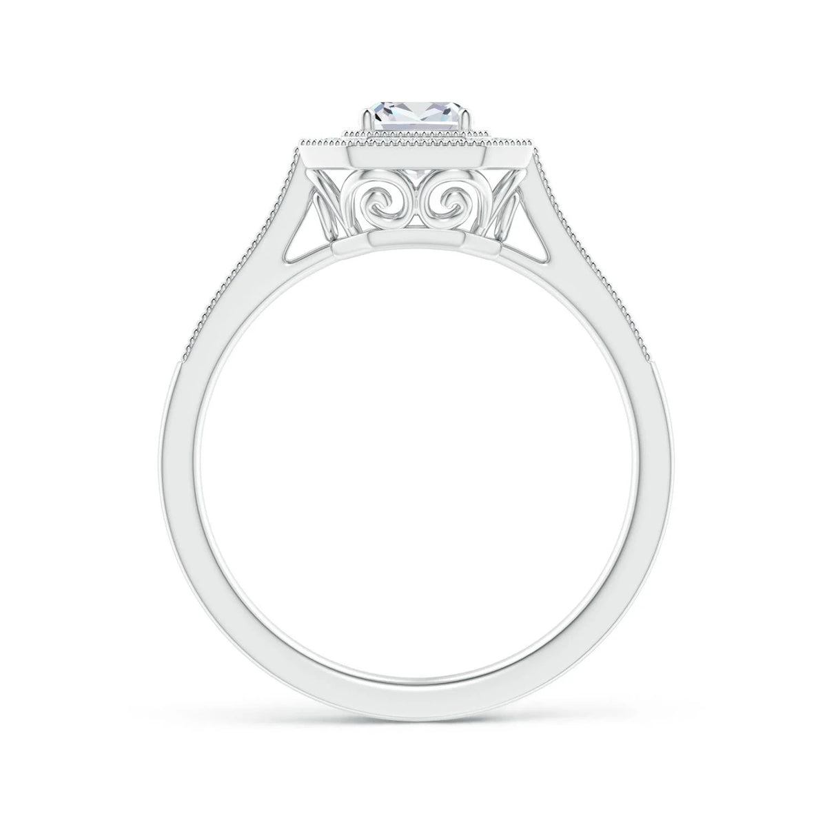 Natural Diamond Halo Engagement Ring in Platinum, Size-10.5 A40029
