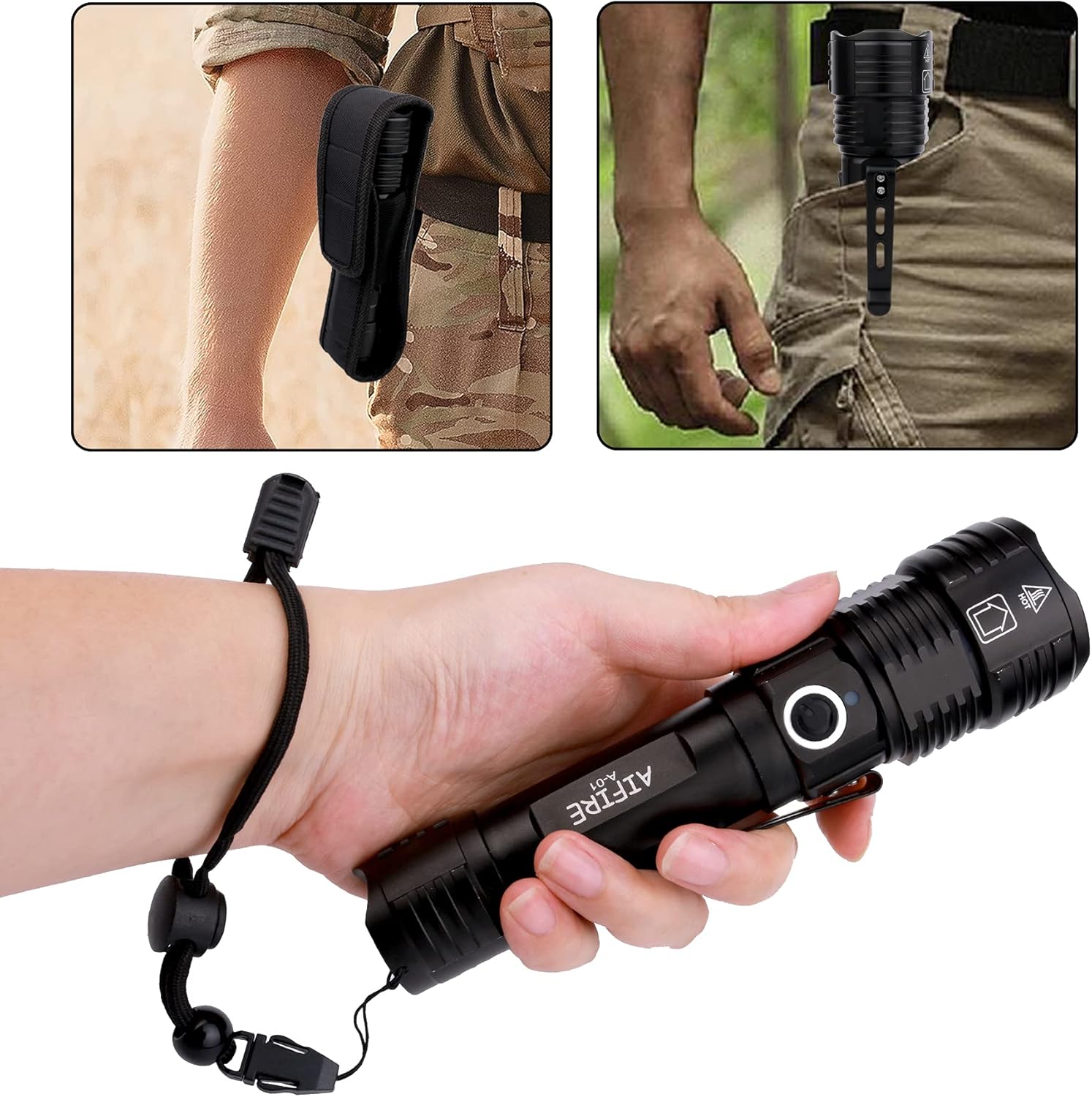 Rechargeable 4 Color in 1 Tactical Flashlight G58464