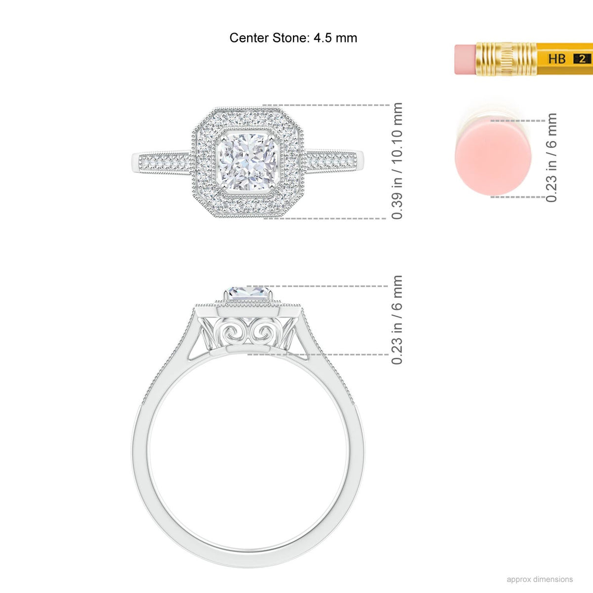 Natural Diamond Halo Engagement Ring in Platinum, Size-10.5 A40029