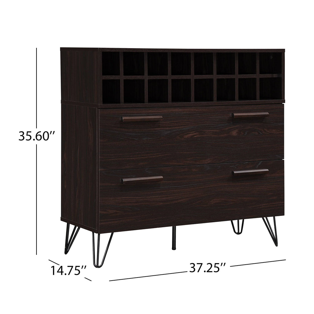 Bar Cabinet in Sonoma Gray Oak and Black K9604