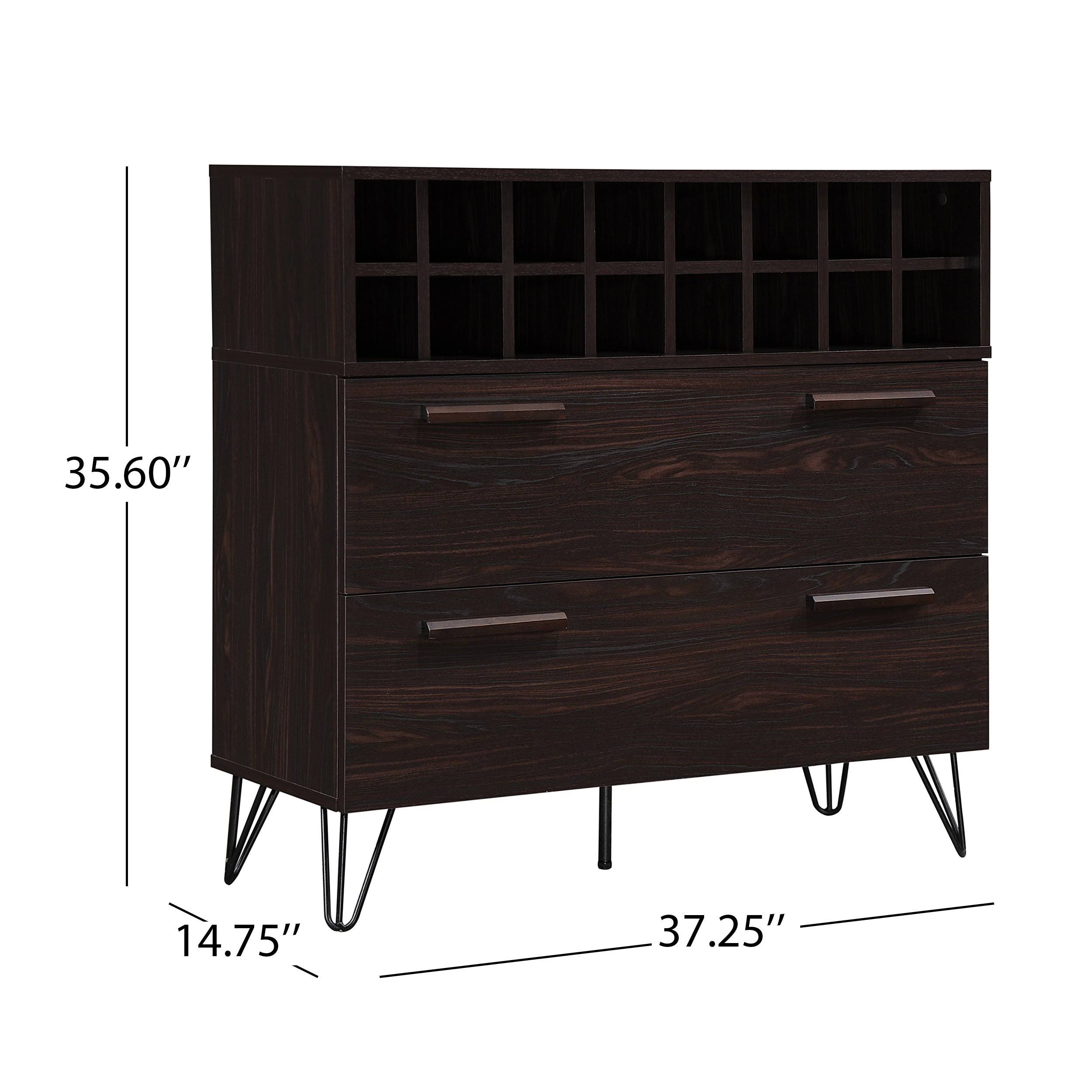 Bar Cabinet in Sonoma Gray Oak and Black K9604