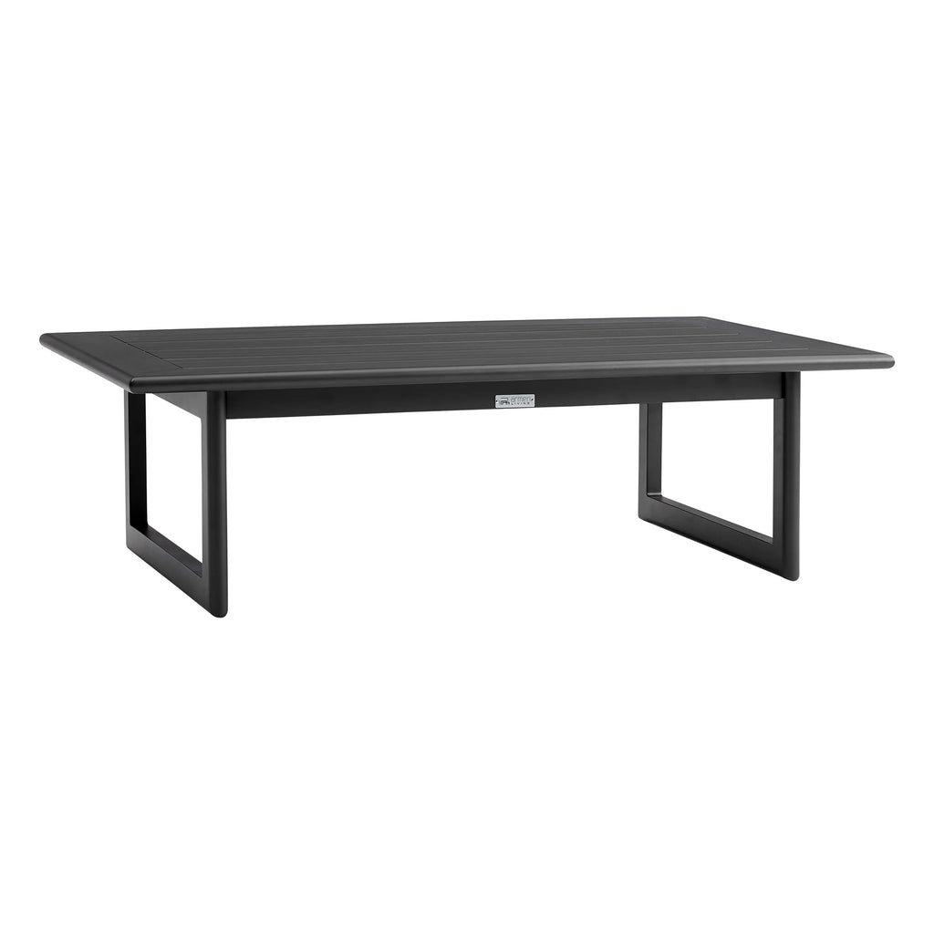 4 Piece Black Aluminum Outdoor Seating Set with Dark Gray Cushions I874804