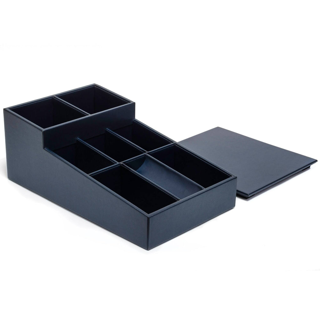 Navy Blue Leatherette Coffee Condiment Organizer G482