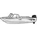 Green Boat Cover for Aluminum Fishing Boats with High Windshield O636