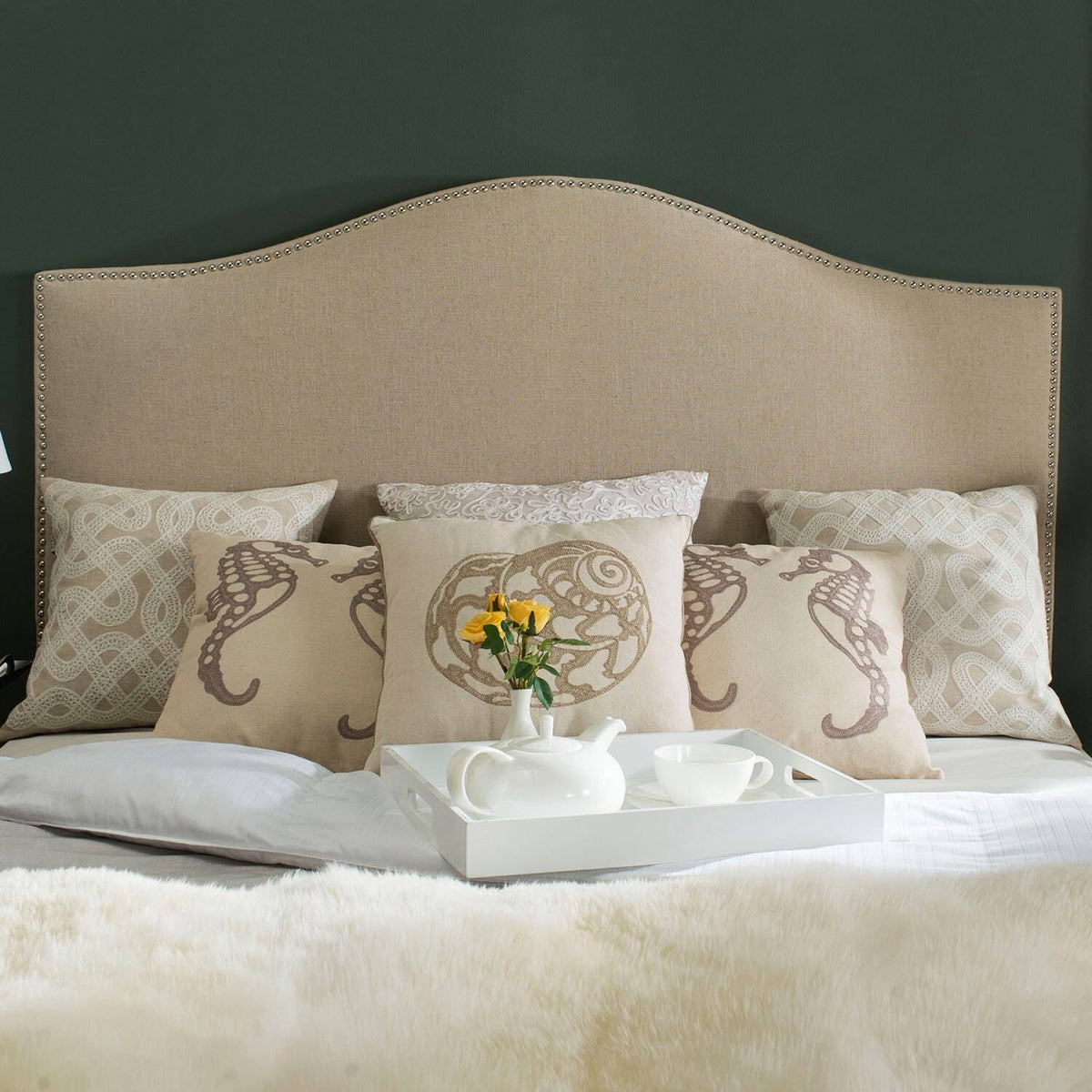 Silver Nail Head Full Headboard Y980279