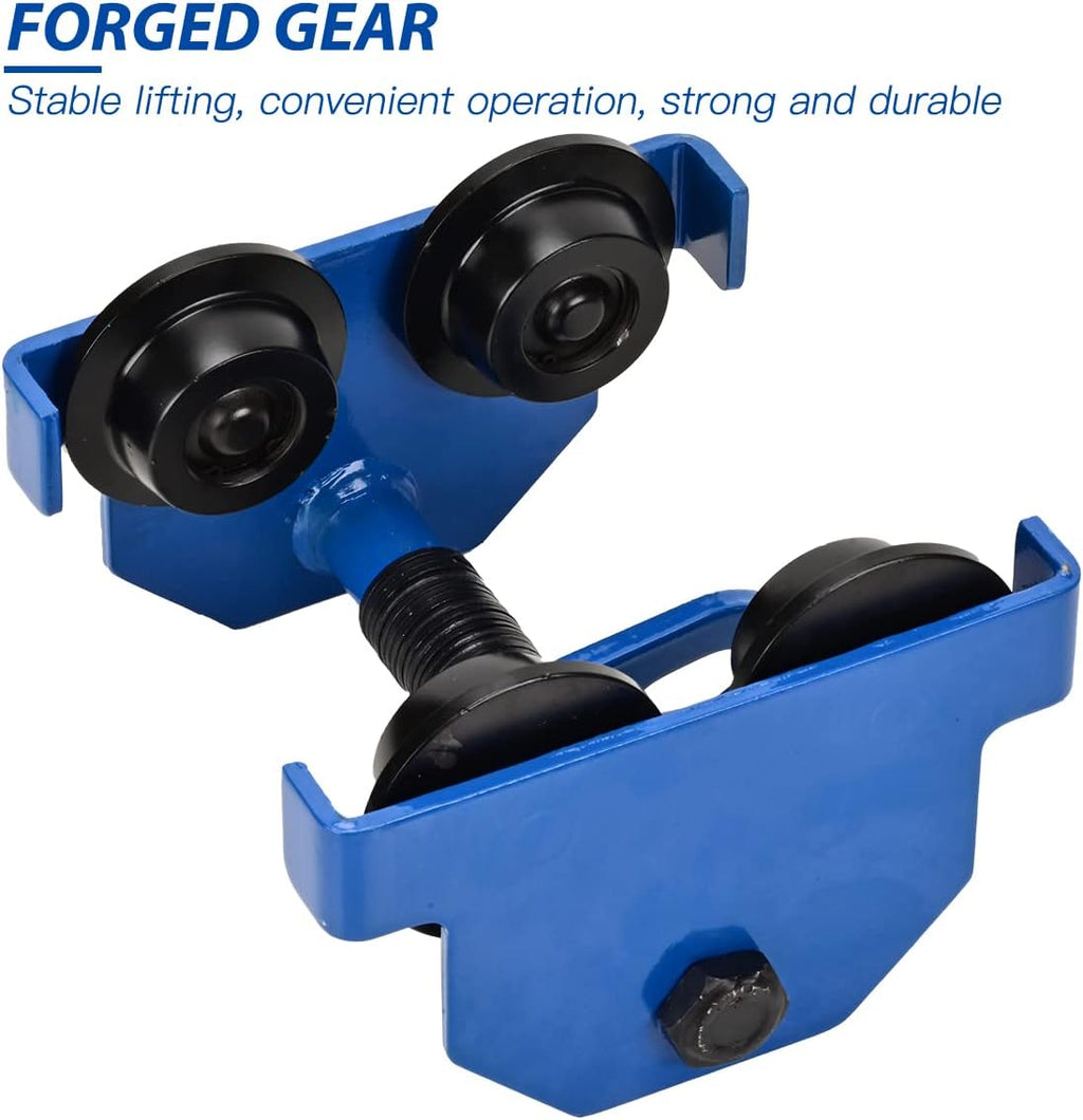 Heavy Duty Push Beam Trolley, 2200LBS Capacity, 2.1-6 in Adjustable Flange, Pack of 2 V8762