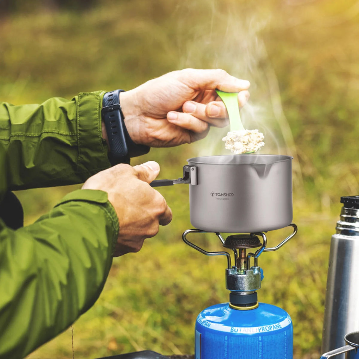 Camping Soup Pot with Lid, 2L Portable Cooking Stock Pot I9085