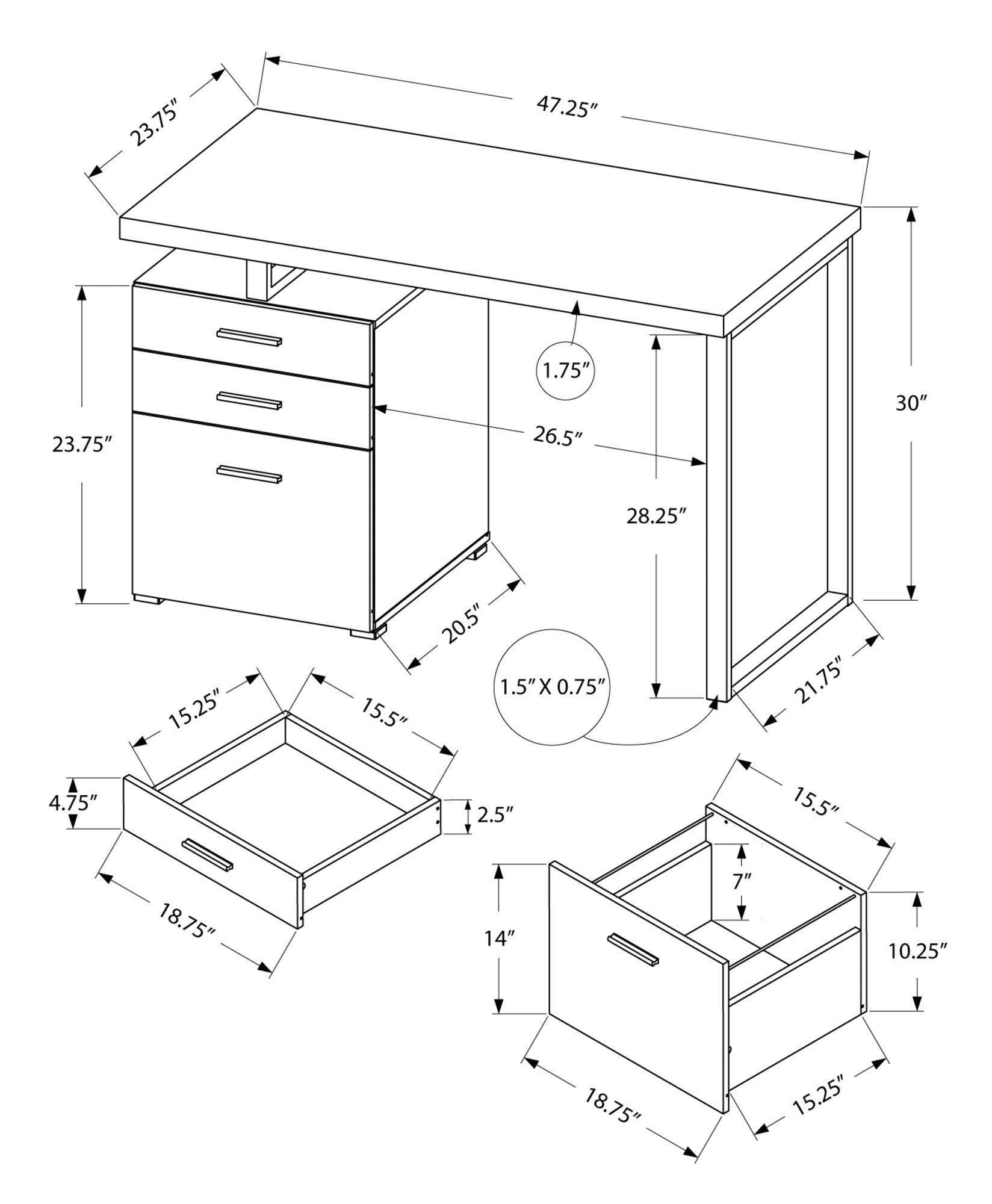 Brown Black Particle Board Metal Computer Desk W293455