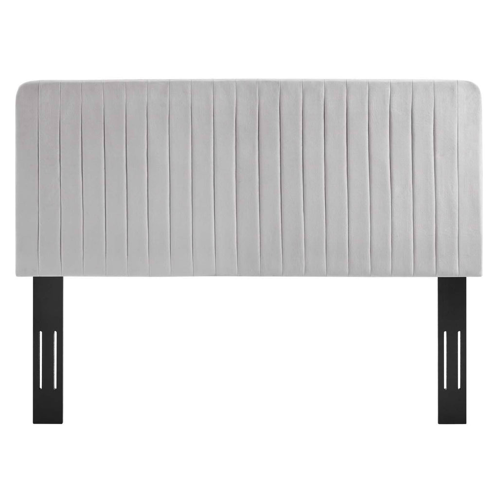 Light Gray Velvet Full/Queen Headboard D7742