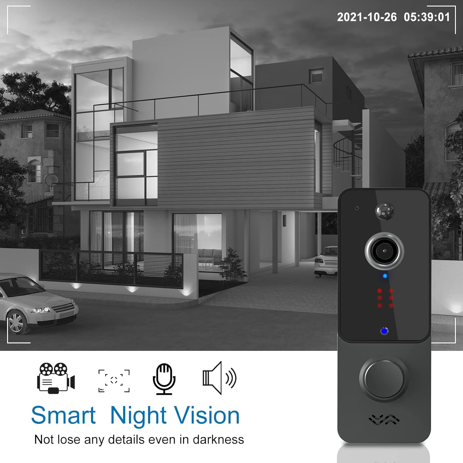 Video Doorbell Camera Wireless with Chime, 1080P HD, Night Vision, 2-Way Audio N763