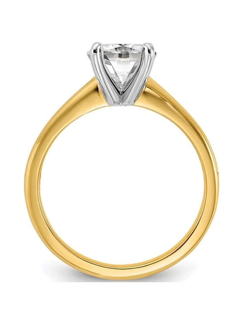 14K Yellow Gold Cushion-Cut Lab Grown Diamond Solitaire Engagement Ring K535674