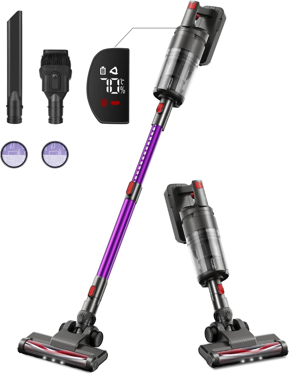 Cordless Stick Vacuum Cleaner 20KPa 4 in 1 with LED Display 40 Minutes Runtime Lightweight G178137