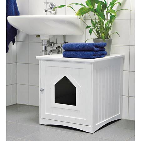 White Cat Litter Box Enclosure Z693