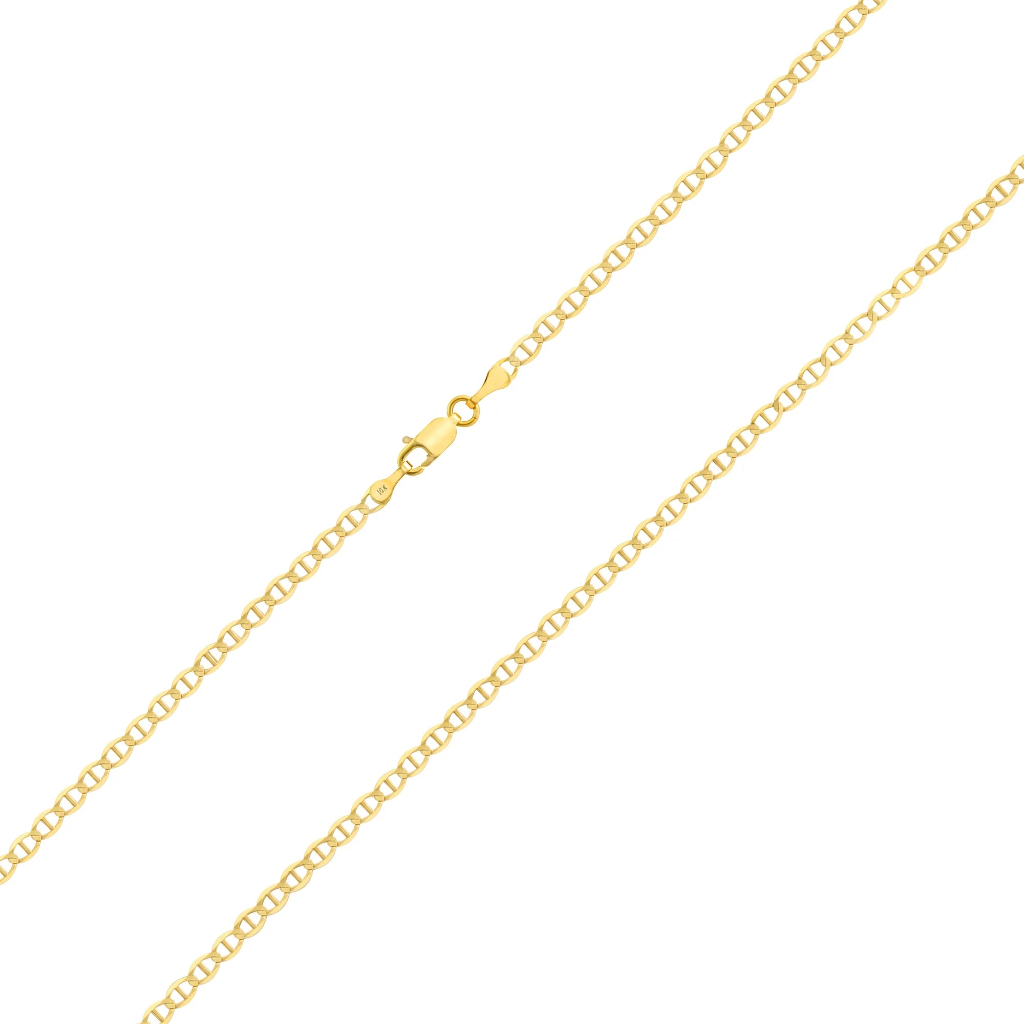 10k Yellow Gold Solid Anchor Chain Necklace 16" - 30" H9405