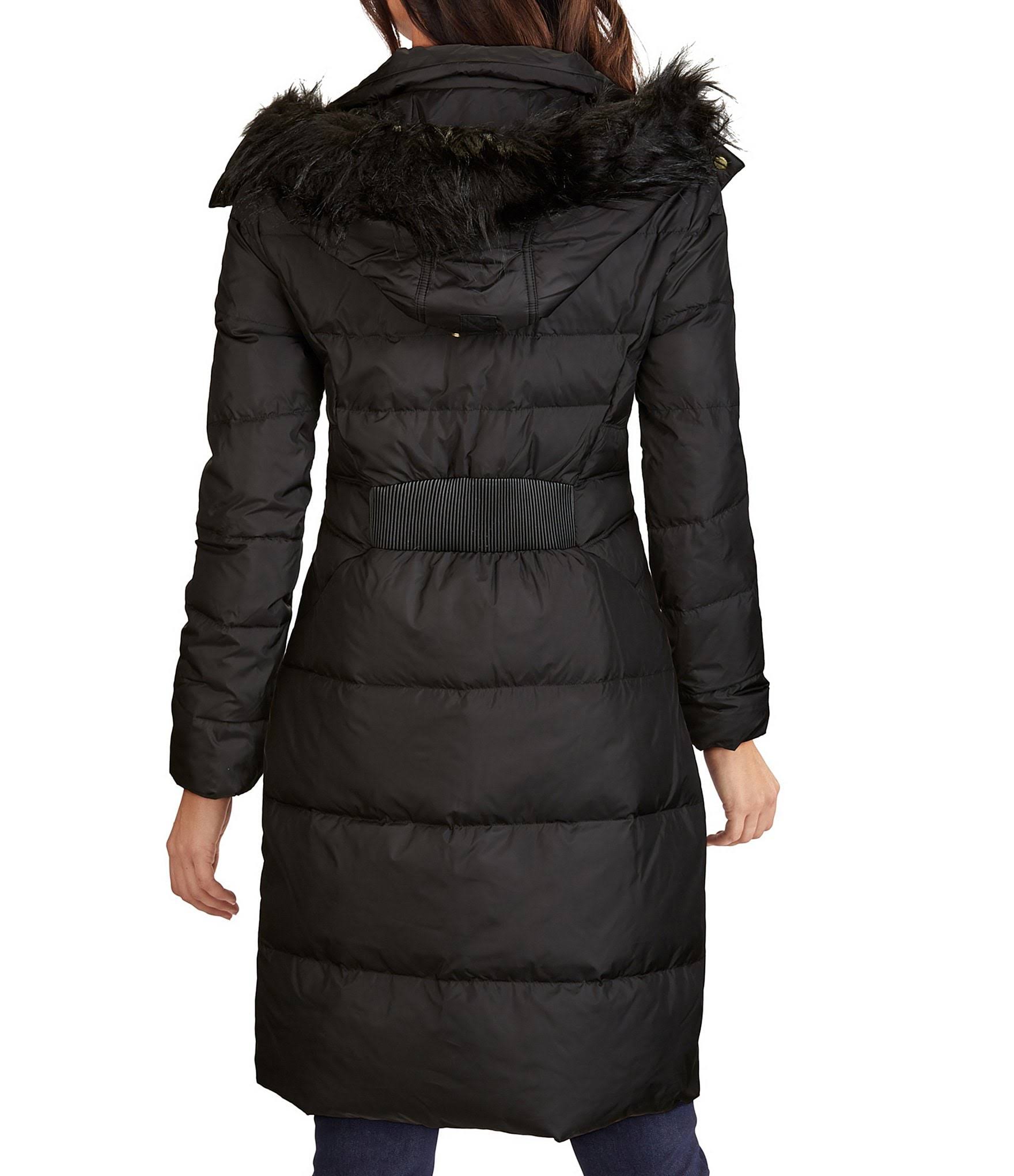 Faux Fur-Trim Puffer Coat Medium / Black G890474
