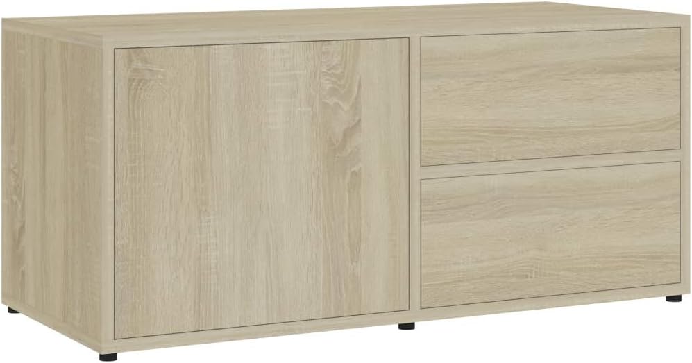 Gray Chipboard TV Cabinet with Drawer C474